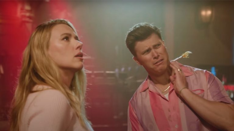 Scarlett Johansson wird im SNL -Saisonfinale Promo Clip vor Colin Jost gerettet