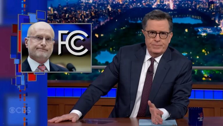 Stephen Colbert sagt, CBS habe das Interview mit einem TX-Demokraten wegen FCC-Bedenken abgelehnt